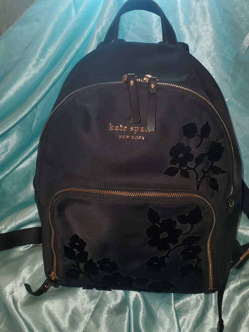 Kate Spade Black Floral Backpack